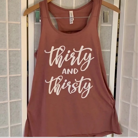 Bella Canvas Tops - Bella Canvas “Thirty and Thirsty" Flowy Razorback Tank - size XL